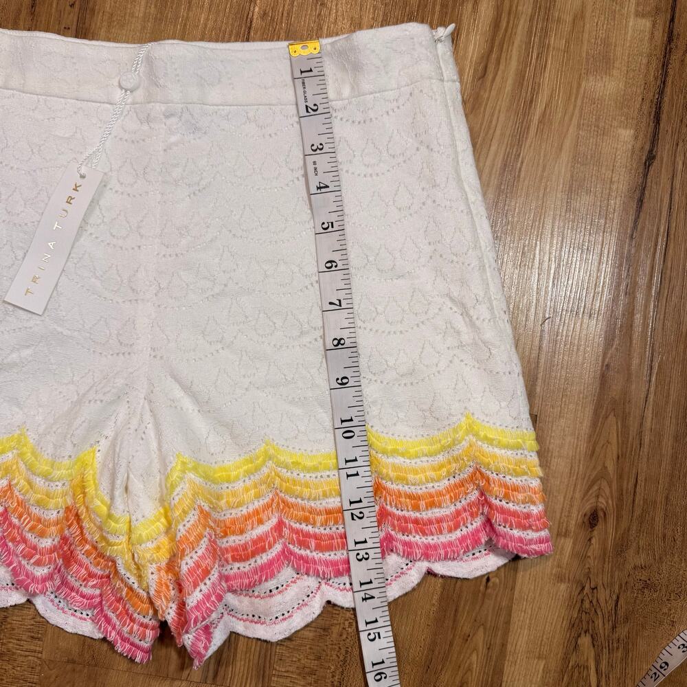 Trina Turk Ferndale NWT Boho Colorful Fringe Summer Beach Shorts Size 0 - Picture 7 of 7